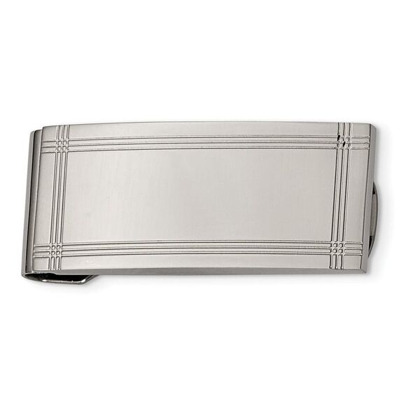 Carved Money Clip in Stainless Steel